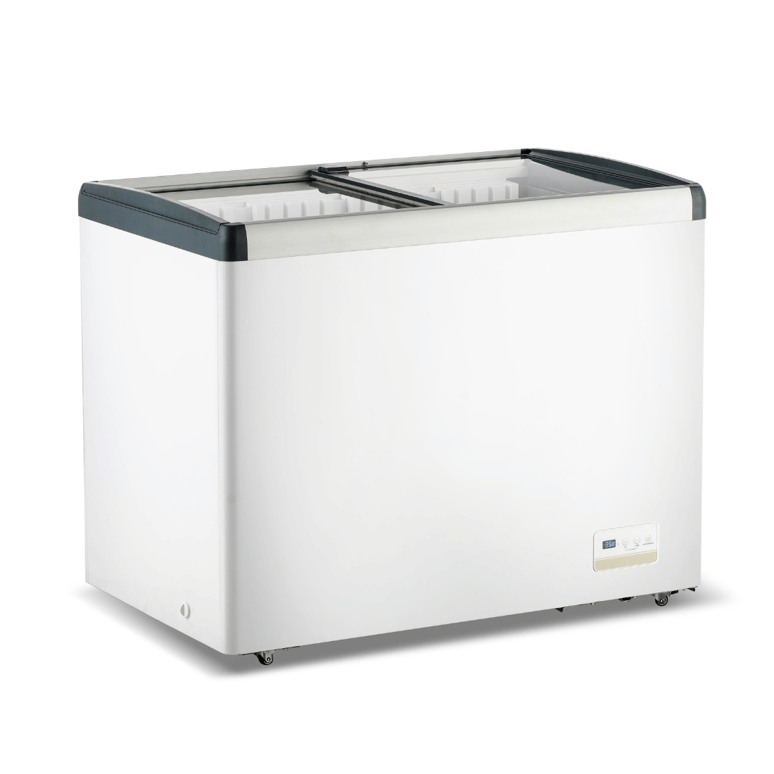Thermaster WD336G 336L Chest Freezer with Flat Glass Sliding Lids