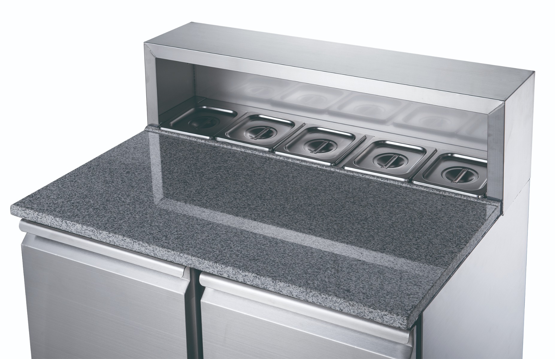 FED-X XGNS900E Two Door Salad Prep Fridge with Marble Top