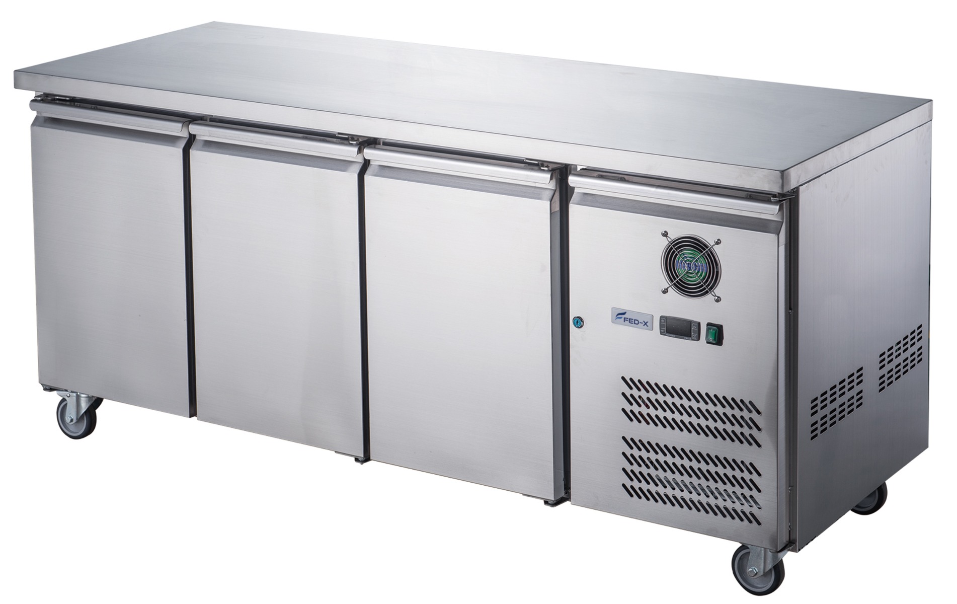 FED-X XUB6F18S3V S/S Three Door Bench Freezer
