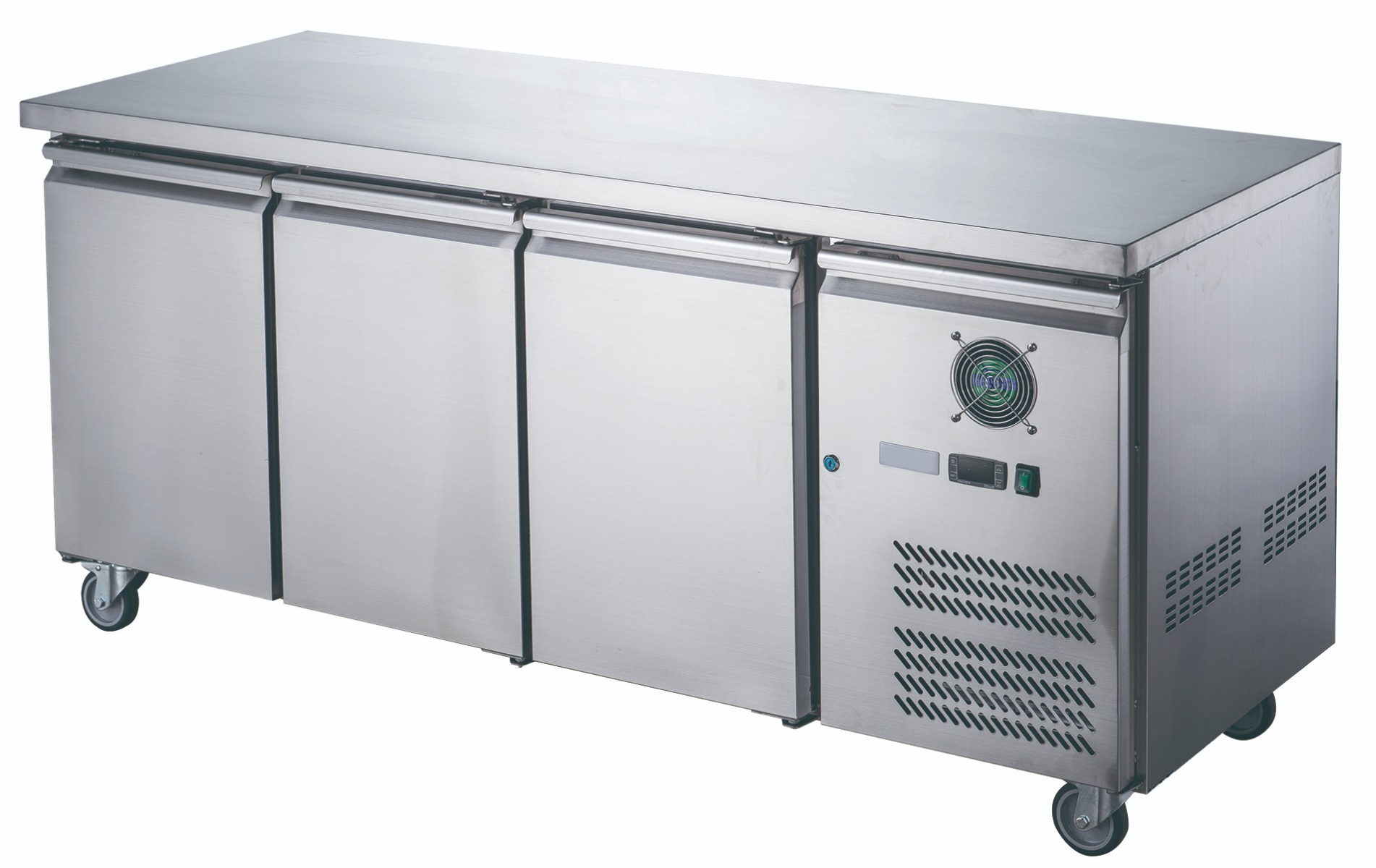 FED-X XUB7F18S3V Stainless Steel Three Door Bench Freezer