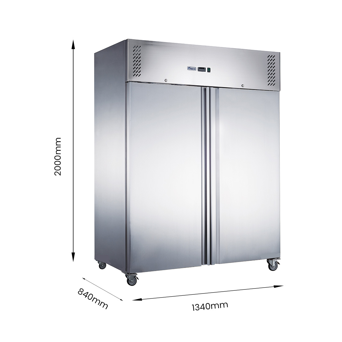 FED-X XURC1200SFV S/S Two Full Door Upright Fridge