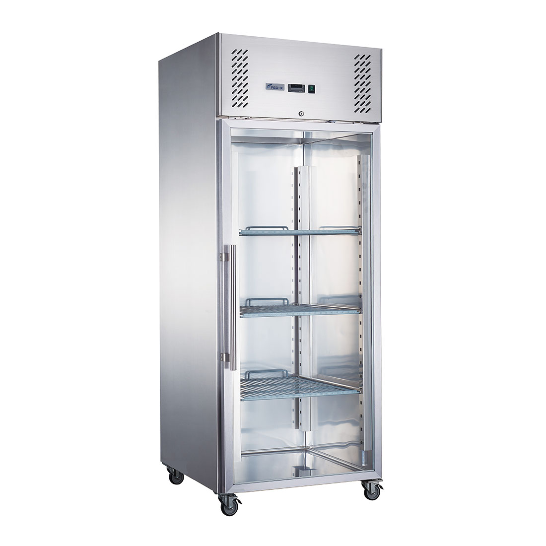 FED-X XURF600G1V S/S Full Glass Door Upright Freezer