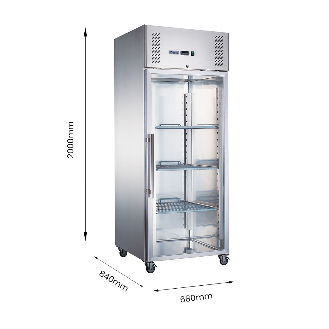 FED-X XURC600G1V S/S Full Glass Door Upright Fridge