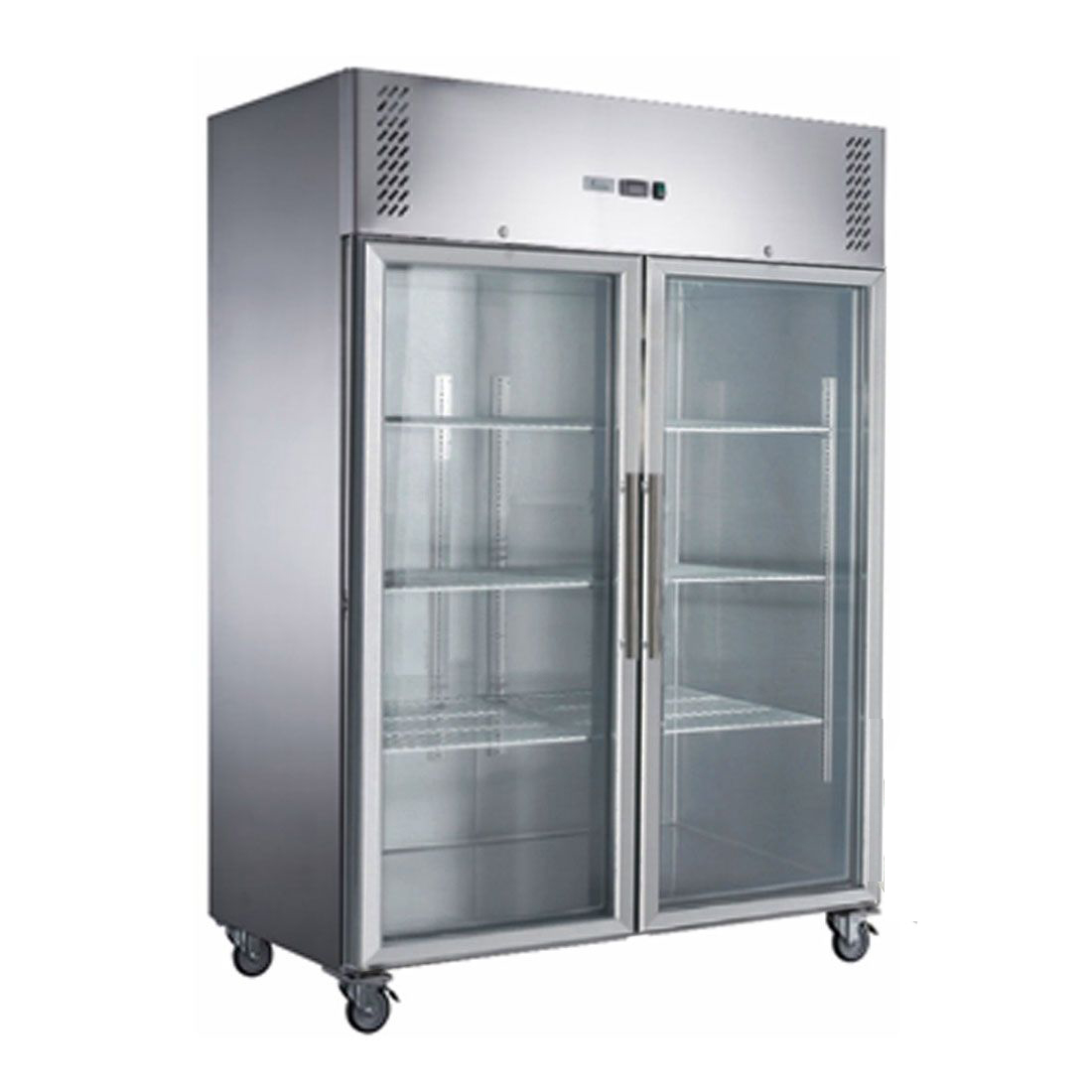 FED-X XURF1410G2V S/S Two Full Glass Door Upright Freezer