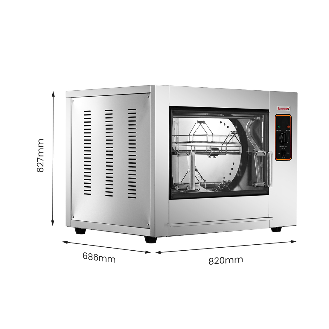 Benchstar YXD-266E Compact Heavy Duty Basket Rotisserie Fits 8-12 Birds