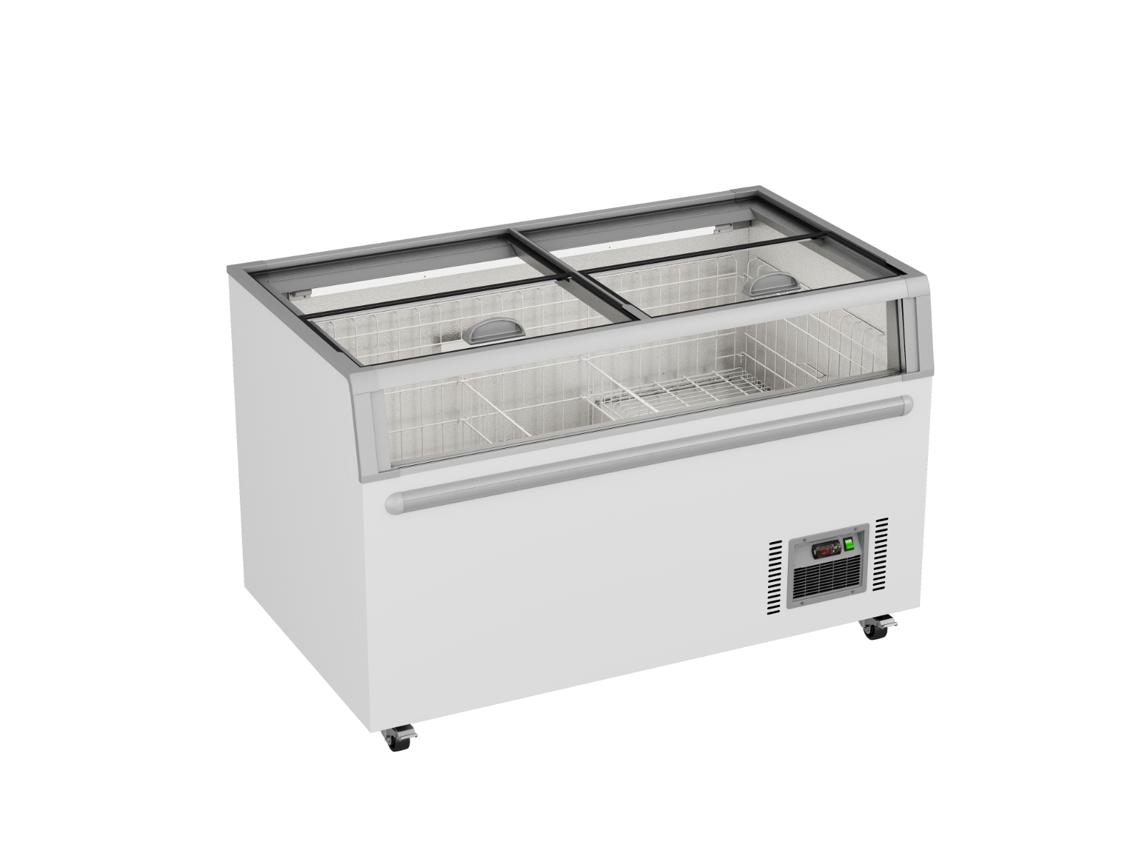 Thermaster ZCD-L145G Supermarket Island Freezer with Glass Sliding Lids