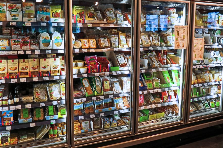 commercial fridges and products inside